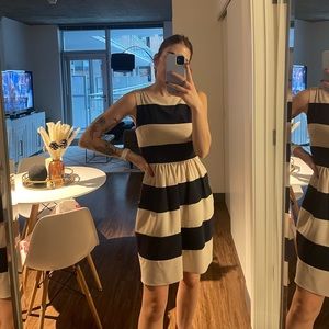 Navy and beige tank top dress with high neck - size 5/6